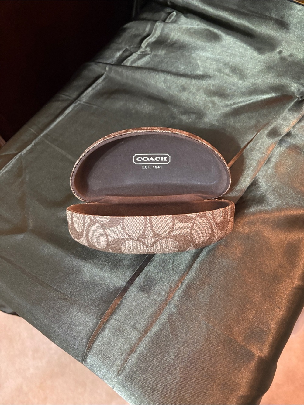Coach Monogram Eyewear Case in Brown and Tan